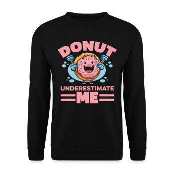 Donut Fitness Lustig Donut Gym - Unisex Pullover - Schwarz - Vorne - Alina (178cm) & Michal (187cm)