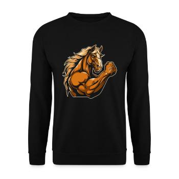 Fitness Horse - Unisex Sweatshirt - black - Front - Alina (178cm) & Michal (187cm)