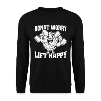 Donut Fitness Lustig Donut Gym - Unisex Pullover - Schwarz - Vorne - Alina (178cm) & Michal (187cm)