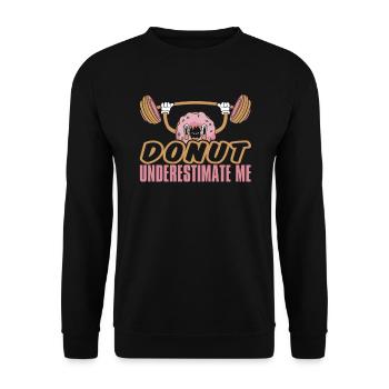 Donut Fitness Funny Donut Gym - Sweat-shirt Unisexe - noir - Devant - Alina (178cm) & Michal (187cm)