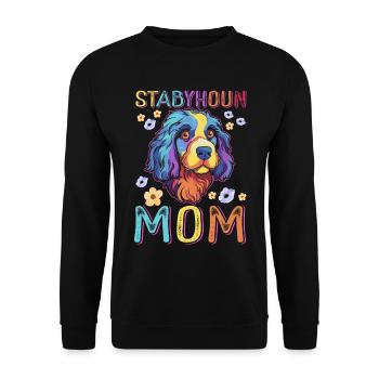 Cadeau de propriétaire de chien Stabyhoun Mom Stabijhoun - Sweat-shirt Unisexe - noir - Devant - Alina (178cm) & Michal (187cm)