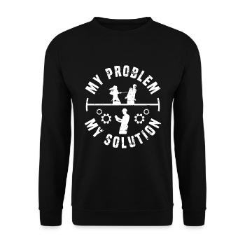 Architect My Problem My Solution Pictogram Dad Mom - Unisex Pullover - Schwarz - Vorne - Alina (178cm) & Michal (187cm)