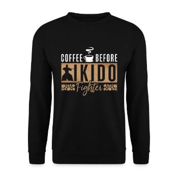Aikido Fighter Coffee Martial Artist Coffee Lover - Unisex Pullover - Schwarz - Vorne - Alina (178cm) & Michal (187cm)