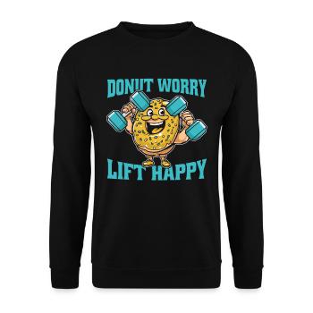 Donut Fitness Funny Donut Gym - Sweat-shirt Unisexe - noir - Devant - Alina (178cm) & Michal (187cm)