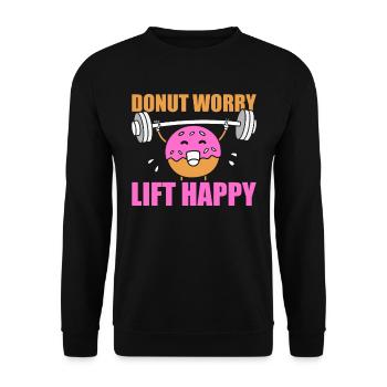 Donut Fitness Funny Donut Gym - Sweat-shirt Unisexe - noir - Devant - Alina (178cm) & Michal (187cm)