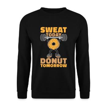 Donut Fitness Donut Gym - Sweat-shirt Unisexe - noir - Devant - Alina (178cm) & Michal (187cm)