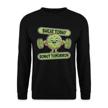 Donut Fitness Donut Gym - Sweat-shirt Unisexe - noir - Devant - Alina (178cm) & Michal (187cm)