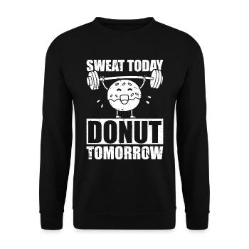 Donut Fitness Funny Donut Gym - Sweat-shirt Unisexe - noir - Devant - Alina (178cm) & Michal (187cm)