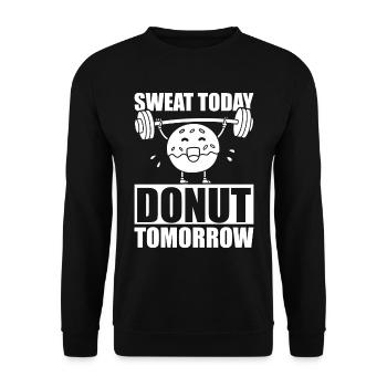 Donut Fitness Funny Donut Gym - Sweat-shirt Unisexe - noir - Devant - Alina (178cm) & Michal (187cm)