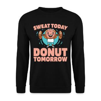 Donut Fitness Lustig Donut Gym - Unisex Pullover - Schwarz - Vorne - Alina (178cm) & Michal (187cm)