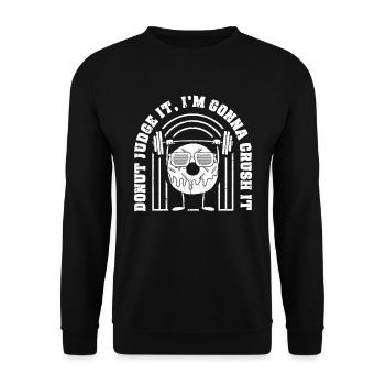 Donut Fitness Funny Donut Gym - Sweat-shirt Unisexe - noir - Devant - Alina (178cm) & Michal (187cm)