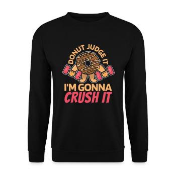 Donut Fitness Donut Gym - Sweat-shirt Unisexe - noir - Devant - Alina (178cm) & Michal (187cm)