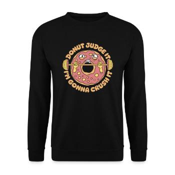 Donut Fitness Funny Donut Gym - Sweat-shirt Unisexe - noir - Devant - Alina (178cm) & Michal (187cm)