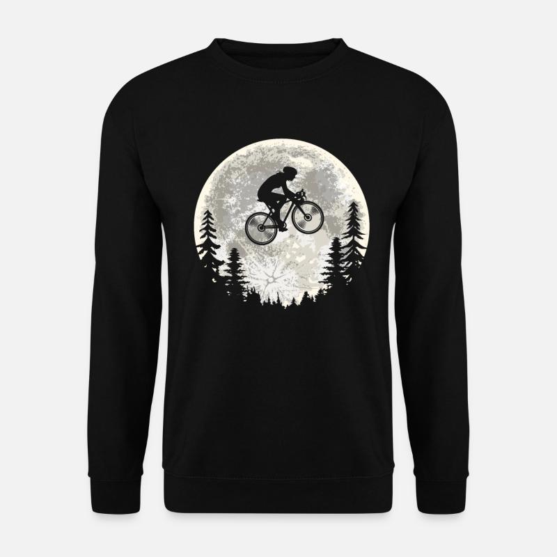 Mountainbike Mountainbiker Mtb Mond - Unisex Pullover - Schwarz
