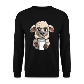 Sheep Coffee - Unisex Sweatshirt - black - Front - Alina (178cm) & Michal (187cm)