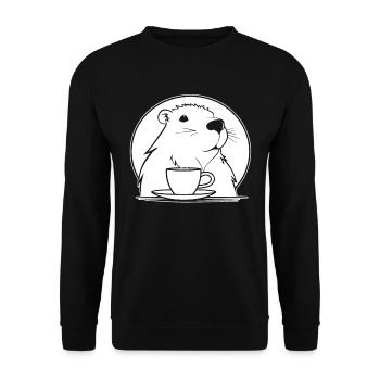 Capybara Capybara Café - Sweat-shirt Unisexe - noir - Devant - Alina (178cm) & Michal (187cm)
