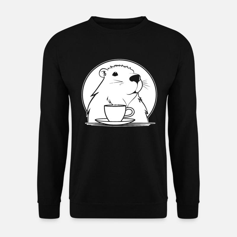 Capybara Wasserschwein Kaffee - Unisex Pullover - Schwarz