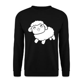 Sheep Kawaii - Unisex Sweatshirt - black - Front - Alina (178cm) & Michal (187cm)