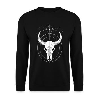 Signe du zodiaque Taureau - Sweat-shirt Unisexe - noir - Devant - Alina (178cm) & Michal (187cm)