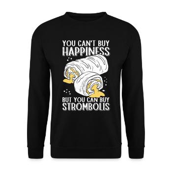 Stromboli Strombolis Pizza Calzone Gift - Unisex Sweatshirt - black - Front - Alina (178cm) & Michal (187cm)