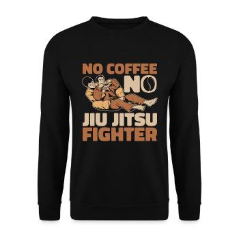 Jiu Jitsu Fighter No Coffee Fighter Coffee Lover - Unisex Sweatshirt - black - Front - Alina (178cm) & Michal (187cm)