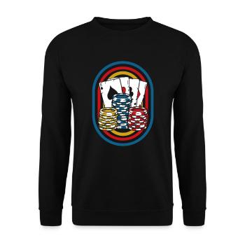 Poker - Unisex Pullover - Schwarz - Vorne - Alina (178cm) & Michal (187cm)