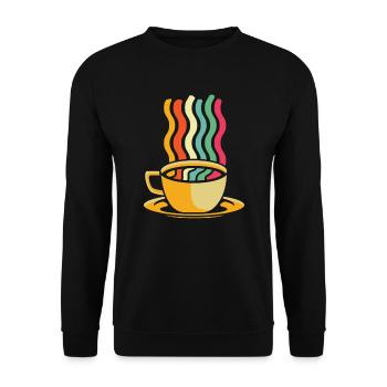 Kaffee Cafe - Unisex Pullover - Schwarz - Vorne - Alina (178cm) & Michal (187cm)