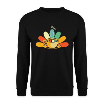 Coffee Cafe - Unisex Sweatshirt - black - Front - Alina (178cm) & Michal (187cm)
