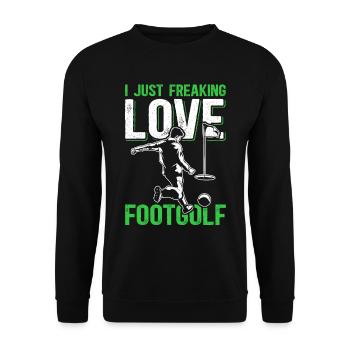 Footgolf Football Golf Footgolfer Player Gift - Unisex Sweatshirt - black - Front - Alina (178cm) & Michal (187cm)