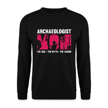 Archéologue Maman L’idole Le mythe Paléontologie - Sweat-shirt Unisexe - noir - Devant - Alina (178cm) & Michal (187cm)