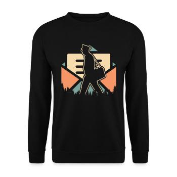 Postbote Briefträger - Unisex Pullover - Schwarz - Vorne - Alina (178cm) & Michal (187cm)