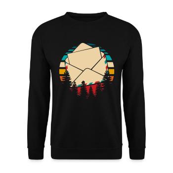 Postbote Briefträger - Unisex Pullover - Schwarz - Vorne - Alina (178cm) & Michal (187cm)