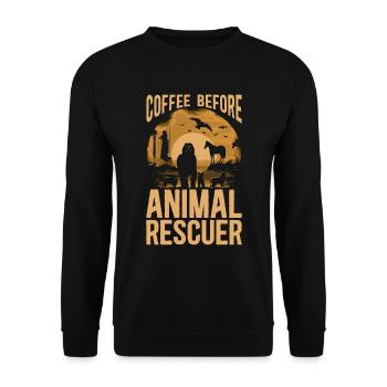 Animal Rescuer Coffee Animal Rescue Coffee Lover - Unisex Sweatshirt - black - Front - Alina (178cm) & Michal (187cm)