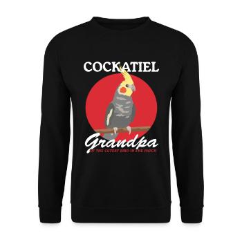 Calopsitte grand-père oiseau oiseau propriétaire cadeau - Sweat-shirt Unisexe - noir - Devant - Alina (178cm) & Michal (187cm)