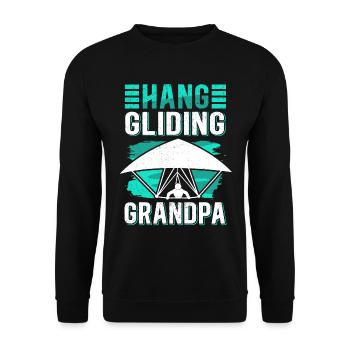 Hang Gliding Opa Hängegleiter Geschenk - Unisex Pullover - Schwarz - Vorne - Alina (178cm) & Michal (187cm)