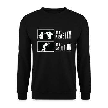 Paintball Player My Problem My Pictogram Dad Mom - Unisex Sweatshirt - black - Front - Alina (178cm) & Michal (187cm)
