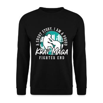 Krav Maga Fighter A Short Story Martial Artist - Unisex Pullover - Schwarz - Vorne - Alina (178cm) & Michal (187cm)