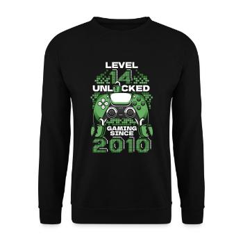 Gaming 14. Geburtstag 5 Jahre Gamer - Unisex Pullover - Schwarz - Vorne - Alina (178cm) & Michal (187cm)