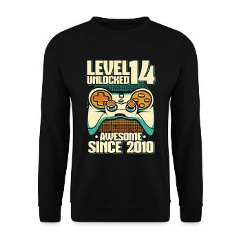 Gaming 14. Geburtstag 5 Jahre Gamer - Unisex Pullover - Schwarz - Vorne - Alina (178cm) & Michal (187cm)