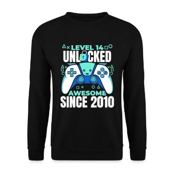 Gaming 14. Geburtstag 5 Jahre Gamer - Unisex Pullover - Schwarz - Vorne - Alina (178cm) & Michal (187cm)