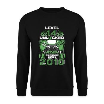 Gaming 14. Geburtstag 5 Jahre Gamer - Unisex Pullover - Schwarz - Vorne - Alina (178cm) & Michal (187cm)