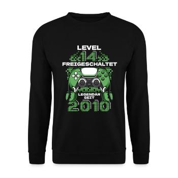 Gaming 14. Geburtstag 5 Jahre Gamer - Unisex Pullover - Schwarz - Vorne - Alina (178cm) & Michal (187cm)