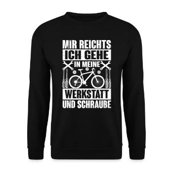 Mir Reichts! Ich Geh In Meine Werkstatt Schrauben - Unisex Pullover - Schwarz - Vorne - Alina (178cm) & Michal (187cm)