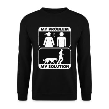 Greyhound Lover My Problem My Pictogram Dad Mom - Unisex Sweatshirt - black - Front - Alina (178cm) & Michal (187cm)