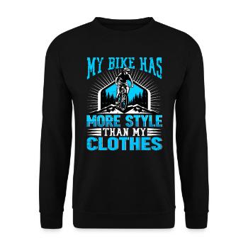 My bike has more style than my clothes - Unisex Sweatshirt - black - Front - Alina (178cm) & Michal (187cm)