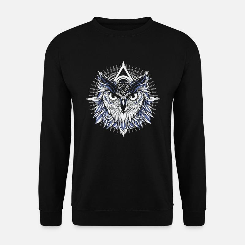 Eule Abstrakt - Unisex Pullover - Schwarz