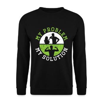 Low Carb Diet Lover My Problem My Pictogram Dad - Unisex Pullover - Schwarz - Vorne - Alina (178cm) & Michal (187cm)