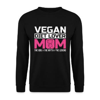 Végétalien Diet Lover Maman L’idole Le mythe Végétarien - Sweat-shirt Unisexe - noir - Devant - Alina (178cm) & Michal (187cm)