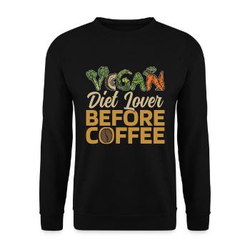 Amateur de régime végétalien avant le végétarisme Amateur de café - Sweat-shirt Unisexe - noir - Devant - Alina (178cm) & Michal (187cm)