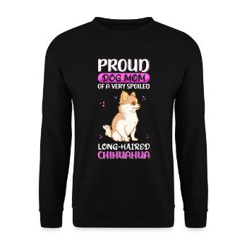 Langhaariger Chihuahua Mom Hundebesitzer Geschenk - Unisex Pullover - Schwarz - Vorne - Alina (178cm) & Michal (187cm)